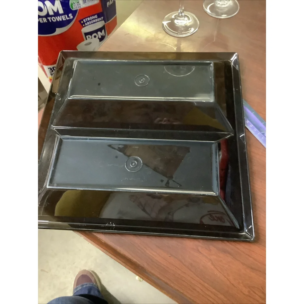 VINTAGE TUPPERWARE -Black Server - NUMBER 1385-4 Tray ONLY For Dips